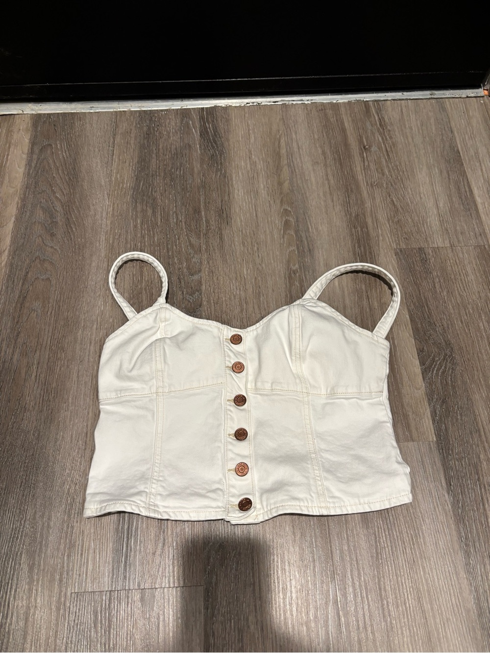 Gap Women’s White Denim Corset Top Size Medium